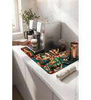 Valerine Life Kahve Espresso Makinesi Matı 35x45cm Çaycı Pad Su Geçirmez Anime Coffee Time