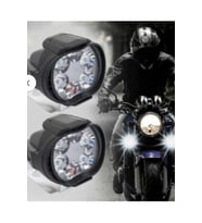 2 Adet Led Motosiklet Sis Far Montaj Sis Drl Lamba Scooter Motosiklet Için (çakar & Sabit Mod)