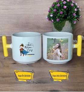 Kadın İngilizce Öğretmeni Kupa Bardak Fotoğraflı T Sarı Kulplu Öğretmenler Günü Hediyesi