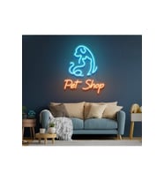 Pet Shop Yazılı ve Şekilli Neon Tabela