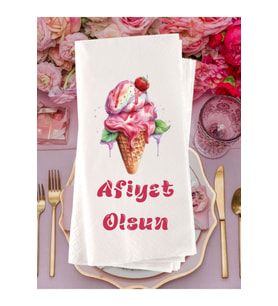 Dondurma Temalı Afiyet Olsun Baskılı Peçete 20 Adet 1006
