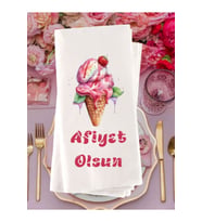 Dondurma Temalı Afiyet Olsun Baskılı Peçete 20 Adet 1006