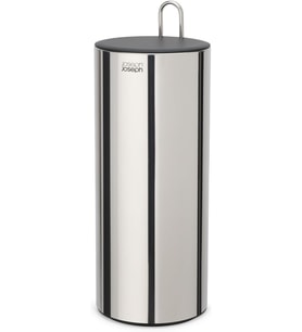 Joseph Joseph Easystore Luxe Paslanmaz Çelik Gizli Tuvalet Kağıdı Tutacağı, Kapaklı Stand, 3 Ruloya