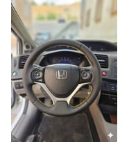Honda Civic FB7 Araca Özel Direksiyon Kılıfı Nokta Karbon Sarı İp