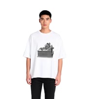 Erkek Oversize Tişört Vintage Bilim Enstrümanı Baskılı Mikroskop Tasarım Rahat Kesim Günlük Modern