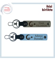 Hastane Çalışanına Moral Hediyesi– Çocuk Ve Ayyıldız Desenli Anahtarlık Takımı, Kül Gri-Gök Mavi