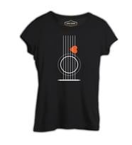 Gitar - Pena Siyah Kadın Tshirt