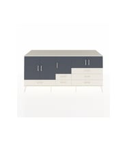 Kronos Konsol 6 Raflı 6 Çekmeceli 5 Kapaklı 220x59x99 Aytaşı-Antrasit/Aytaşı