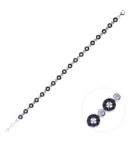 Nusnus Siyah-Gümüş Kadın Gümüş Bileklik ZRK 2160 8.4 GR