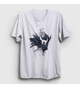 Presmono Unisex Beyaz Robe Oyun Hollow Knight T-Shirt 492911tt
