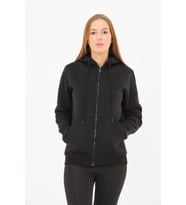 Kadın Kanguru Cepli Kapüşonlu Sweatshirt İçi Polar Kalın Hırka