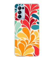 PrintiFy Oppo Reno 5  ile Uyumlu 1mm Slim Fit Retro Renkler 5 Baskılı Şeffaf  Kılıf