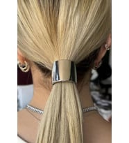 Caş Dekorasyon Gümüş Renk Metal Detaylı Lastik Toka