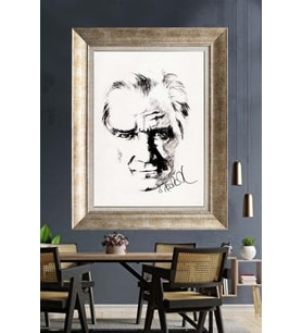Gümüş Çerçeveli Atatürk Tablo za352