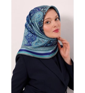 Lesscarves Pamuk İpek Eşarp Etnik Desenli LS2205