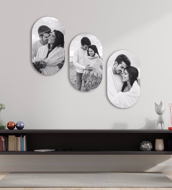 Kisiye Özel 3 Fotografli Kolaj Tablo Duvar Dekorasyonu (Siyah Beyaz)