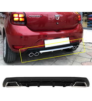Dacia Sandero Siyah Difüzör Çiftli Kare Egzoz Görünümlü D Tip Difizör
