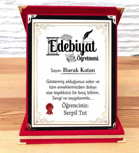 Edebiyat Öğretmenine Plaket (STD)