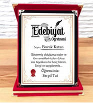 Edebiyat Öğretmenine Plaket (STD)