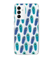 PrintiFy Samsung Galaxy M13 ile Uyumlu 1mm Slim Fit Nazar Boncuğu 4 Baskılı Şeffaf  Kılıf