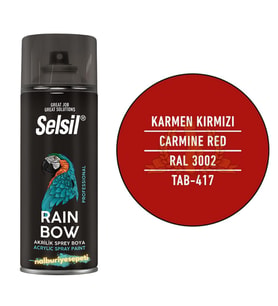 Selsil Rainbow Akrilik Sprey Boya KARMEN KIRMIZI 400 ml. - RAL3002