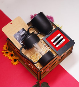 Sevgiliye Hediye Seti & French press, Filtre Kahve, Kupa Bardak, Çerçeve
