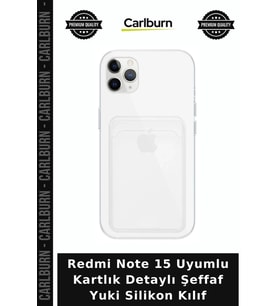 Redmi Note 15 Uyumlu Kartlık Detaylı Şeffaf Yuki Silikon Kılıf Mobil Ekipman Akıllı Cihaz