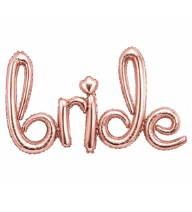 Bride El Yazısı Rose Gold Folyo Balon