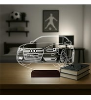 Luvivia Audi Tasarım Kişiye Özel 3D Lamba - Masa Gece Lambası