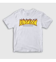 Presmono Unisex Çocuk Beyaz Thrasher K Pop Jungkook Bts T-Shirt 272807tt (Beyaz)