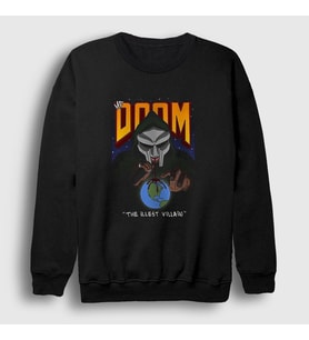 Presmono Unisex Siyah The Illest Villain Rap Mf Doom Sweatshirt 456087tt