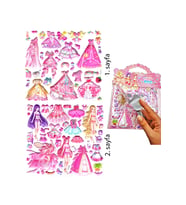 Sticker Kabartmalı Çantalı iki Sayfalı Sticker Seti (HQK009) - 21x17 cm - Prenses Giydirme
