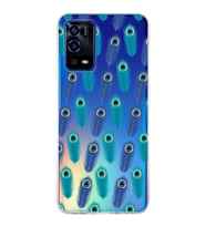PrintiFy Oppo A55  ile Uyumlu 1mm Slim Fit Nazar Boncuğu 4 Baskılı Şeffaf  Kılıf