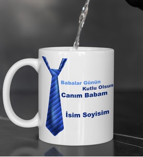 Babalar Gününe Özel Canım Babam Tasarımlı İsim Ve Soyisimli Beyaz Kupa Bardak