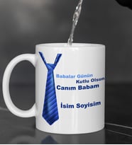 Babalar Gününe Özel Canım Babam Tasarımlı İsim Ve Soyisimli Beyaz Kupa Bardak