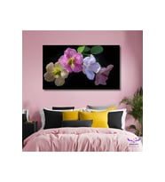Panoramik Yatay Kanvas Duvar Tablosu Soft Hibiscus Çiçekler