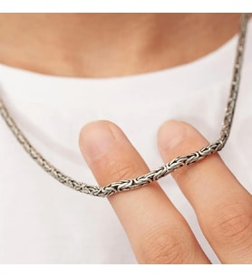 Yantra Silver 4 mm 925 Ayar Gümüş Yuvarlak  Kral Kolye