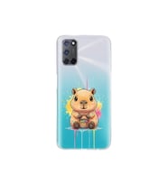 Oppo A92 ile Uyumlu Splash Kapibara Tasarımlı Şeffaf Silikon Kılıf