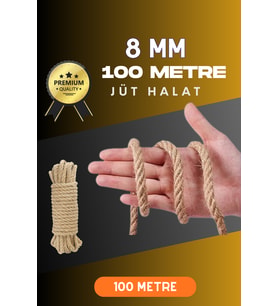 8 MM 100 Metre Jüt Halat Dekoratif Hasır İp Urgan Süs