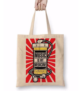 MUSIC MÜZİK Bez Çanta Uzun Saplı