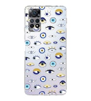 PrintiFy Xiaomi Redmi Note 12 Pro ile Uyumlu Nazar Boncuğu 2  Kamera Korumalı Şeffaf Silikon Kılıf