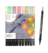 Zig Art & Graphic Twin Brush Pen Çift Uçlu Çizim Kalemi 12li Set Pastel - TUT-80/12VPA