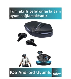 iPhone 16 Pro Tam Uyumlu Led Işıklı Gaming Kulak İçi Bluetooth Oyuncu Kulaklığı