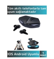 iPhone 16 Pro Tam Uyumlu Led Işıklı Gaming Kulak İçi Bluetooth Oyuncu Kulaklığı
