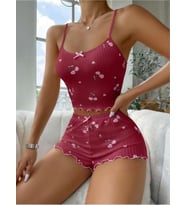 Kadın Şortlu Takım Crop Modeli (Bordo)