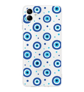 PrintiFy Samsung Galaxy  A16 ile Uyumlu 1mm Slim Fit Nazar Boncuğu 1 Baskılı Şeffaf  Kılıf