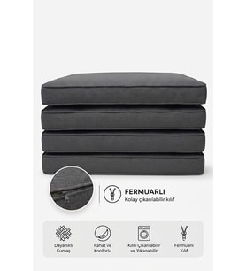 Fitilli Sandalye Minder Seti 53x46 cm 4 Parça