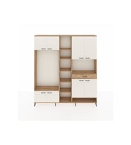 Arges Dolap 12 Raflı Tek Çekmeceli 8 Kapaklı 220x30x243 Çam-Aytaşı/Çam