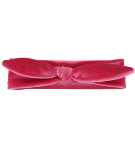 Kız Bebek Fuşya Kendinden Bağlamalı Kadife Bandana (Standart)
