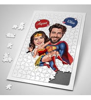 Kişiye Özel 240 Parça Süper Kahraman Aşıklar Karikatürlü Puzzle